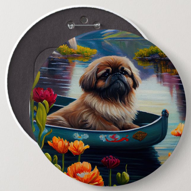 Pekingese på Paddle: En grekisk Äventyr Knapp (Framsida & baksida)