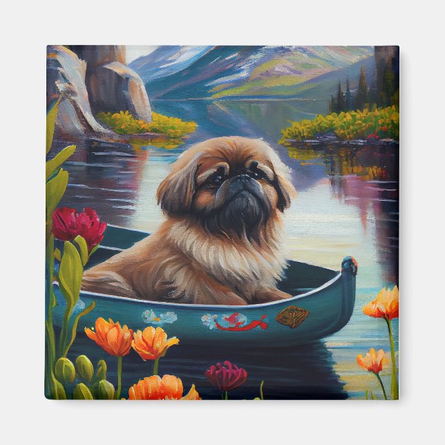 Pekingese på Paddle: En grekisk Äventyr Magnet (Framsidan)