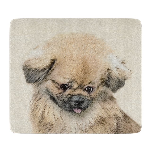 Pekingese Painting - Cute Original Hund Art (Framsidan)