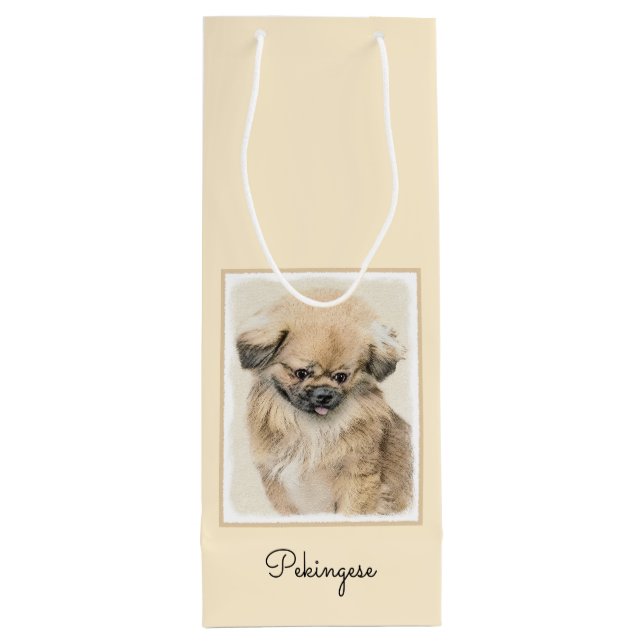 Pekingese Painting - Cute Original Hund Art (Baksidan)