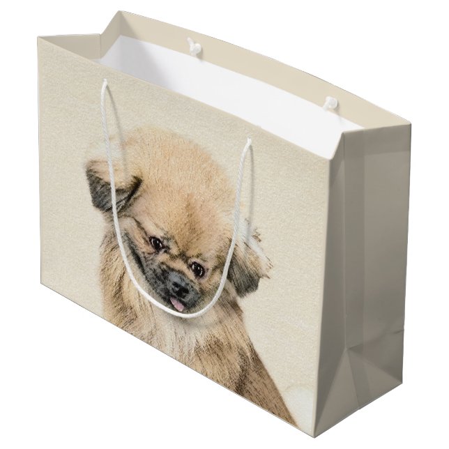 Pekingese Painting - Cute Original Hund Art (Baksidan Vinklad)