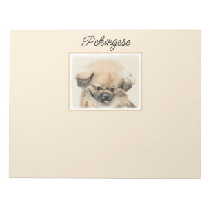 Pekingese Painting - Cute Original Hund Art Anteck Anteckningsblock