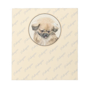Pekingese Painting - Cute Original Hund Art Anteckningsblock