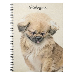 Pekingese Painting - Cute Original Hund Art Anteckningsbok