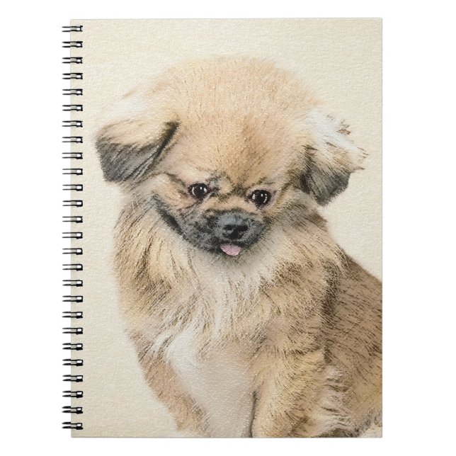 Pekingese Painting - Cute Original Hund Art Anteckningsbok (Framsidan)