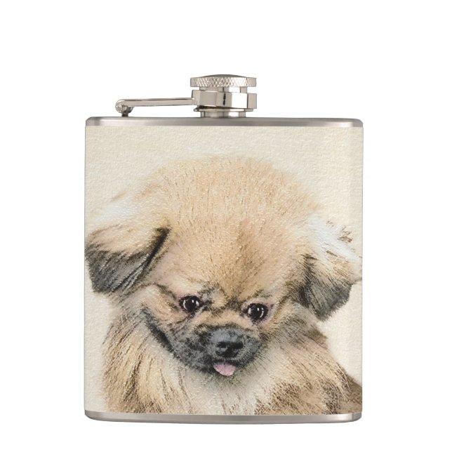 Pekingese Painting - Cute Original Hund Art Fickplunta (Framsidan)