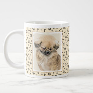 Pekingese Painting - Cute Original Hund Art Jumbo Mugg