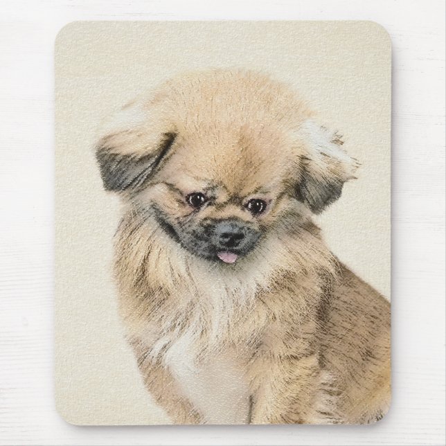 Pekingese Painting - Cute Original Hund Art Musmatta (Framsidan)