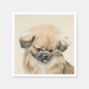 Pekingese Painting - Cute Original Hund Art Pappersservett