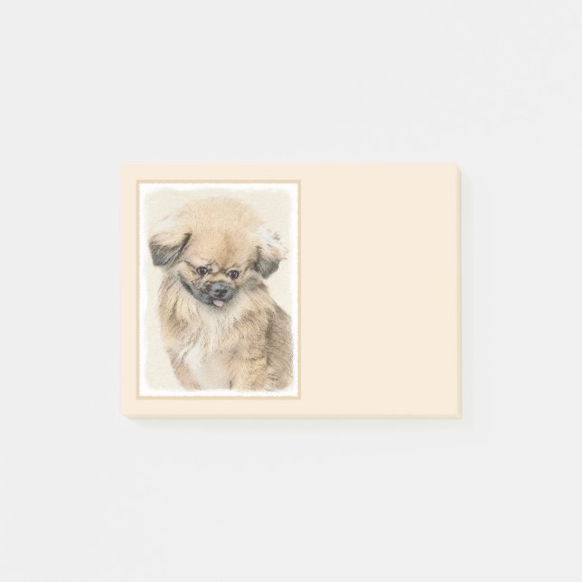 Pekingese Painting - Cute Original Hund Art Post-it Block (Framsida)