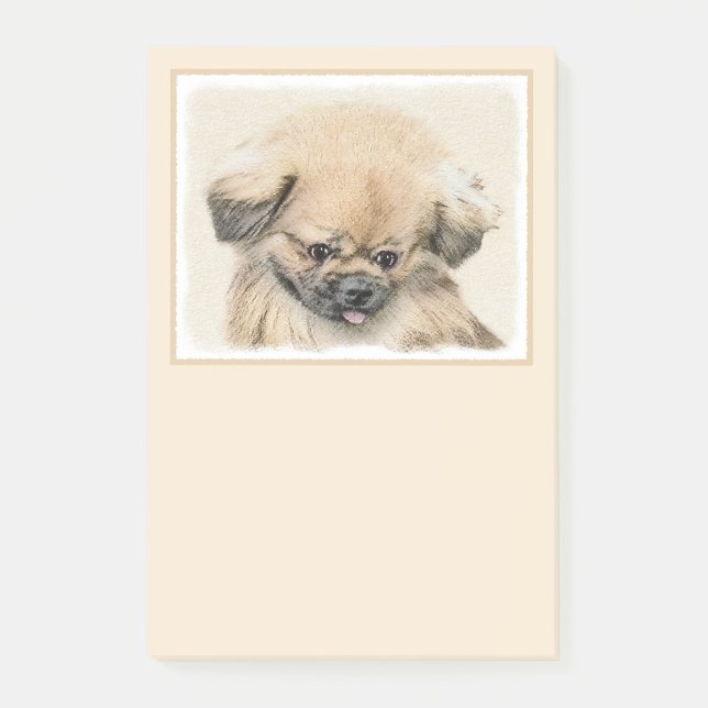 Pekingese Painting - Cute Original Hund Art Post-it Block (Framsida)