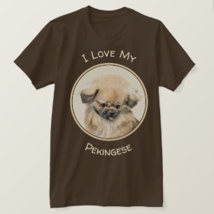 Pekingese Painting - Cute Original Hund Art T Shirt