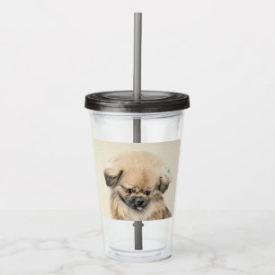 Pekingese Painting - Cute Original Hund Art Take Away Mugg