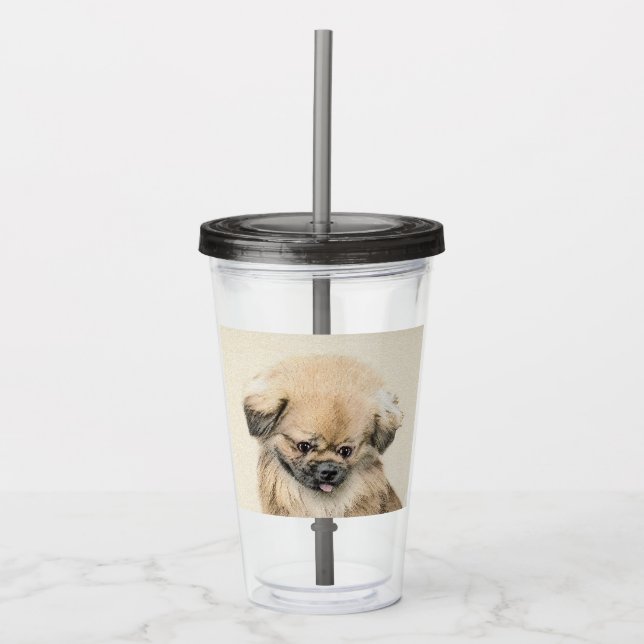Pekingese Painting - Cute Original Hund Art Take Away Mugg (Framsida)