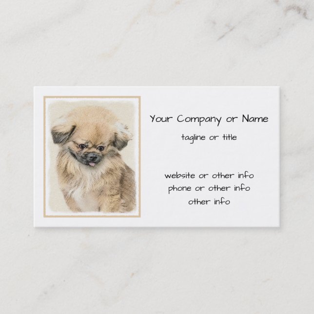 Pekingese Painting - Cute Original Hund Art Visitkort (Framsida)