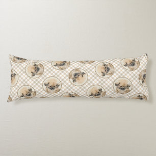 Pekingese Painting Fawn Cute Original Pet Hund Art Kroppskudde