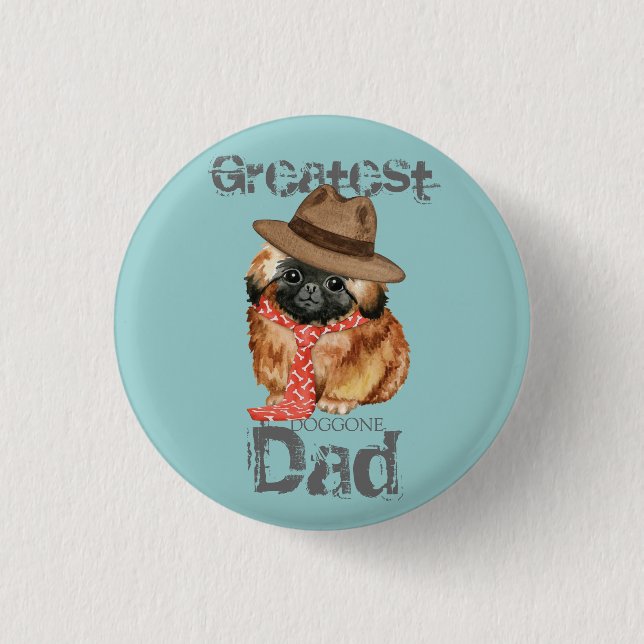 Pekingese Pappa Button Knapp (Framsida)