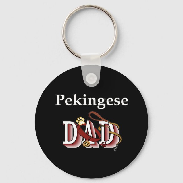 pekingese pappa Keychain Nyckelring (Framsida)