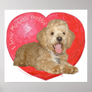 Pekingese / Poodle Mix Alla hjärtans dag Poster