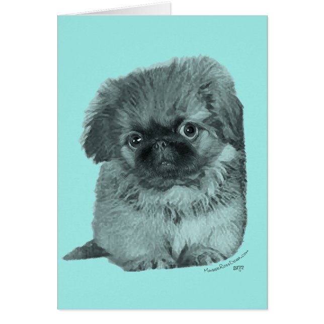 Pekingese Puppy Hälsningskort (Framsidan)