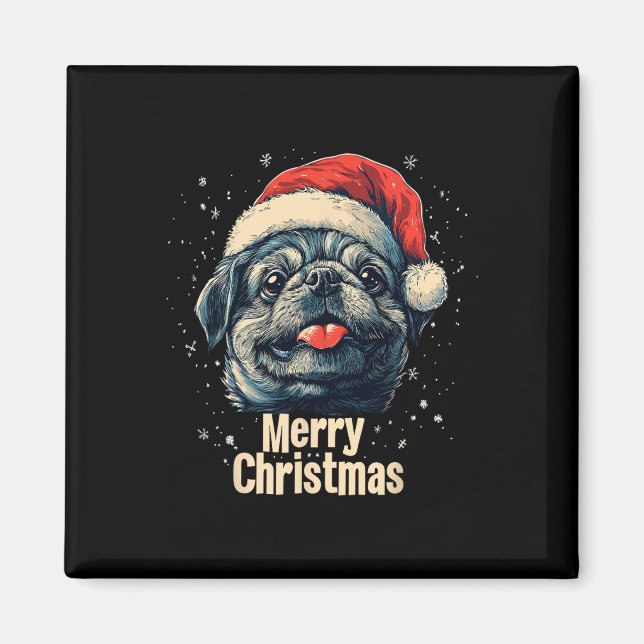Pekingese Santa Hat God jul Julafton Hund älskare Magnet (Framsidan)