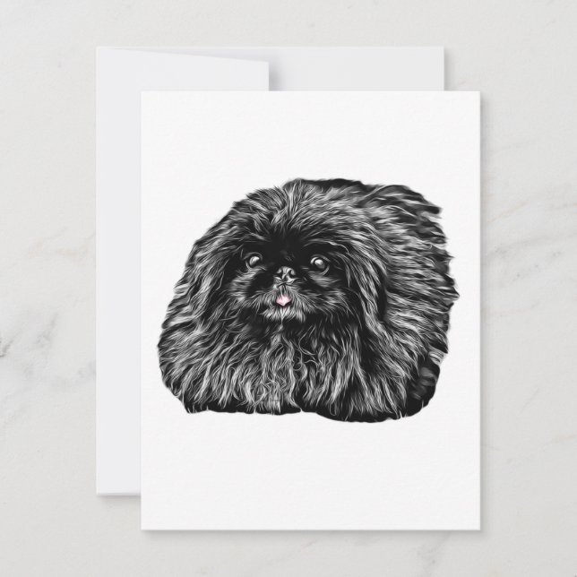 Pekingese Stationery - blank card "Fuzz" Anteckningskort (Framsida)