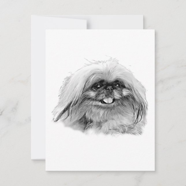 Pekingese Stationery - blank card "JenaSota" Anteckningskort (Framsida)
