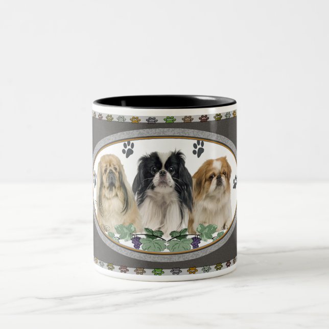 Pekingese tassavtryckmugg Två-Tonad mugg (Center)