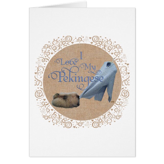 Pekingese Tug-O-Krig Hälsningskort (Framsidan)