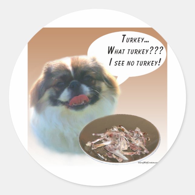 Pekingese Turkiet Runt Klistermärke (Framsida)