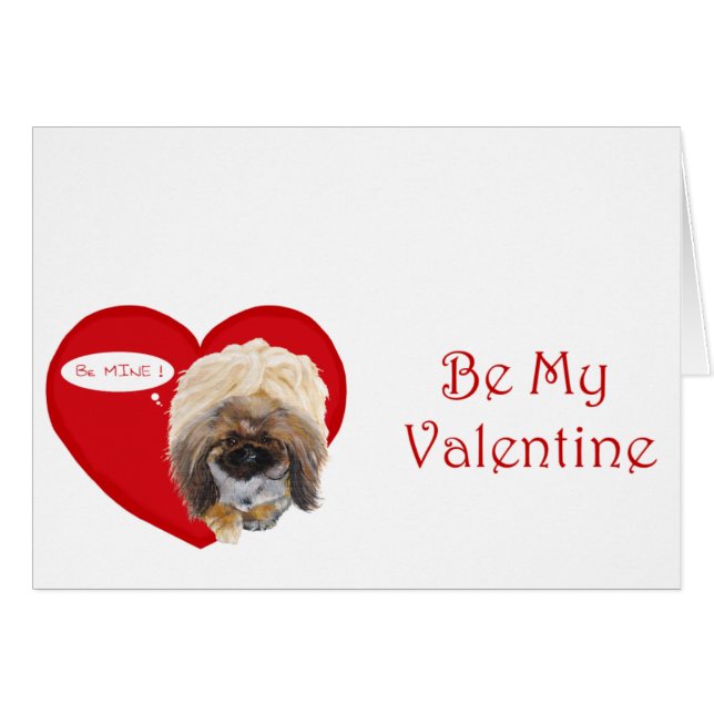 Pekingese Valentine Greeting Card Hälsningskort (Framsidan Horizontal)