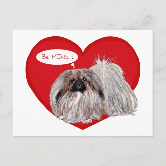 Pekingese Valentine Helg Vykort (Framsida)