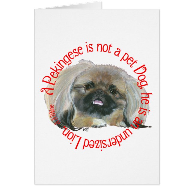 Pekingese Wisdom - undermålig Lejon! Hälsningskort (Framsidan)