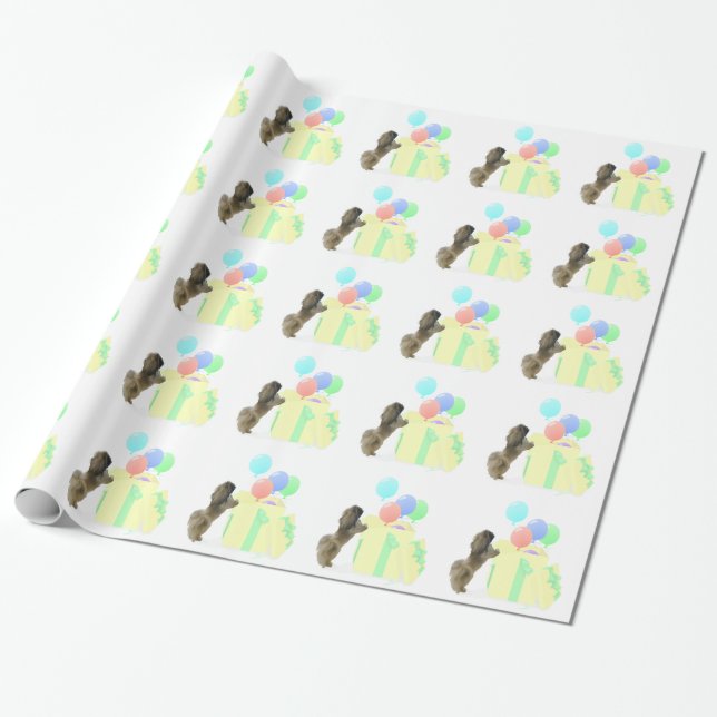 Pekingeser Celebrationsballonger Presentpapper (Utrullad)
