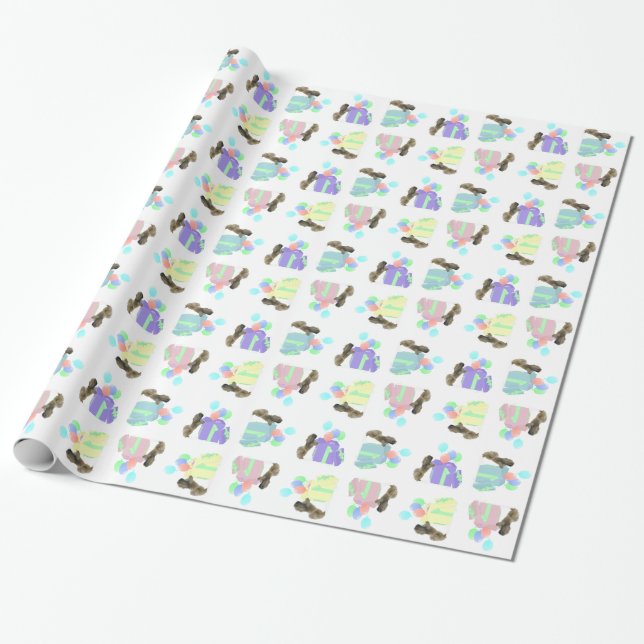 Pekingeser Celebrationsballonger Presentpapper (Utrullad)