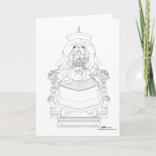 Pekingeser Celestial Med Husdjurskort Kort (Framsida)