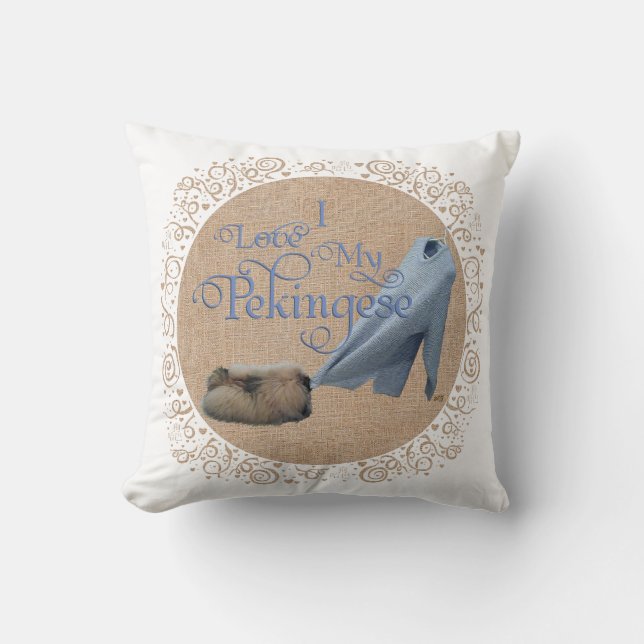 Pekingeser Dragkamp Kudde (Framsida)