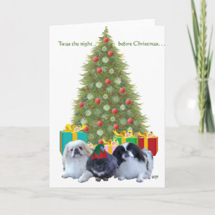 Pekingeser Familj Jul Helgkort
