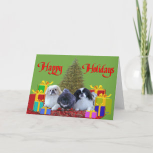 Pekingeser Familj Jul Helgkort