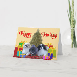 Pekingeser Familj Jul Helgkort