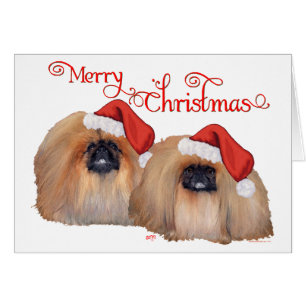 Pekingeser God Jul Hälsningskort