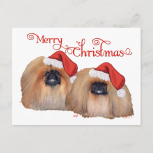Pekingeser God Jul Helg Vykort