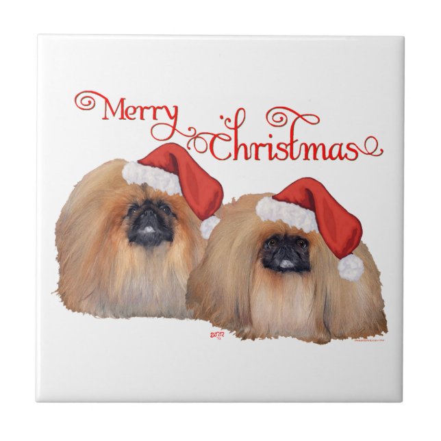 Pekingeser God Jul Kakelplatta (Framsidan)