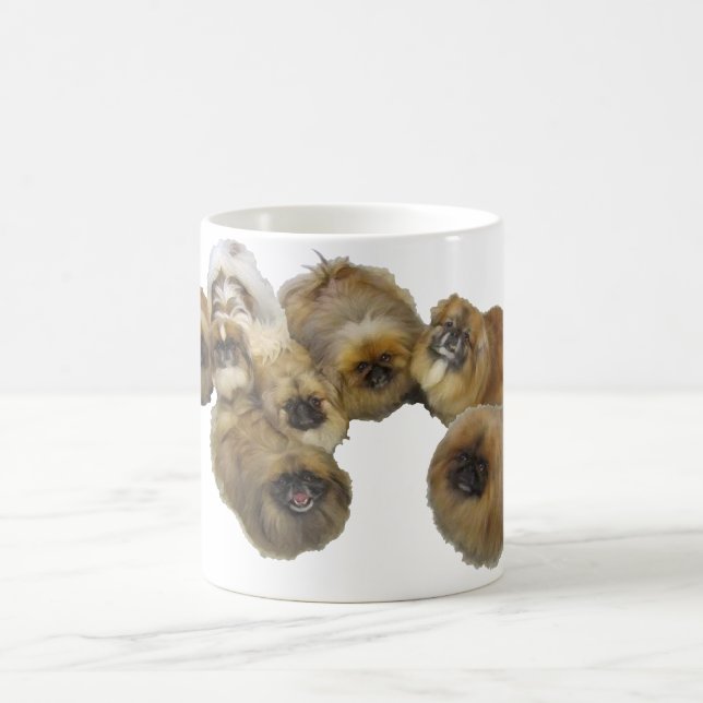 Pekingeser grupp kaffemugg (Center)