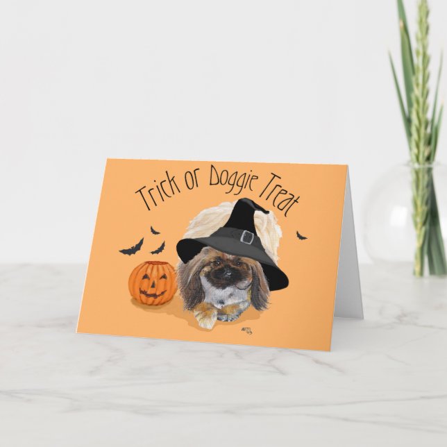 Pekingeser Halloween Grattiskort Kort (Framsida)