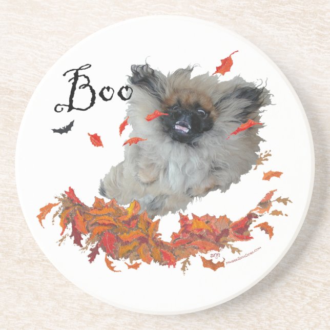 Pekingeser Halloween Underlägg Sandsten (Framsidan)