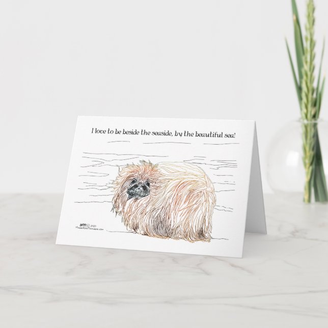 Pekingeser Hund Noteringar Helgkort (Framsida)