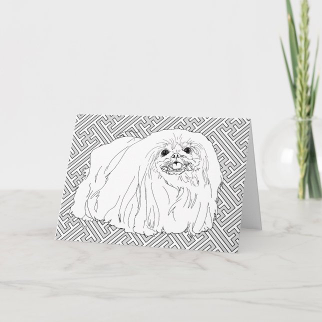 Pekingeser Hund Noteringar Helgkort (Framsida)