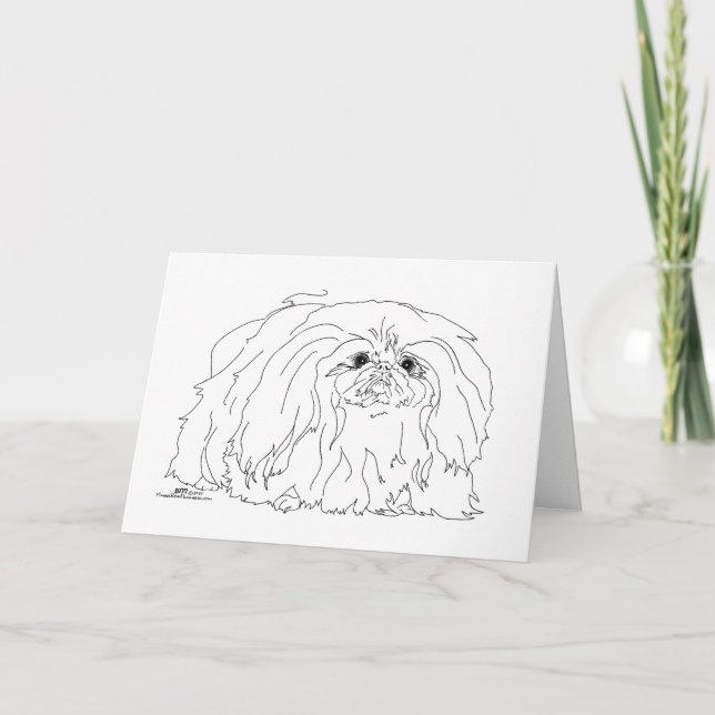 Pekingeser Hund Noteringar Helgkort (Framsida)