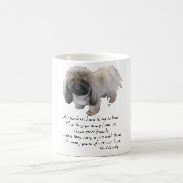 Pekingeser Hund Regnbågsbron Kaffemugg (Center)